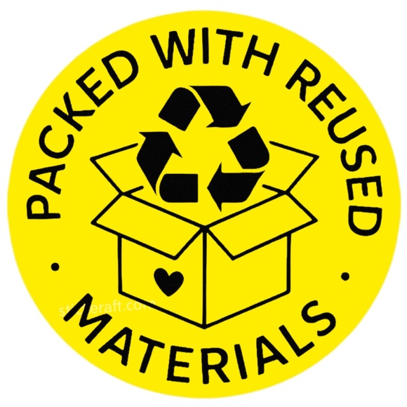 Packed With Reused Materials Stickers – 2" for Eco-Friendly Shipping – 100 PCS - Picture 6 of 15